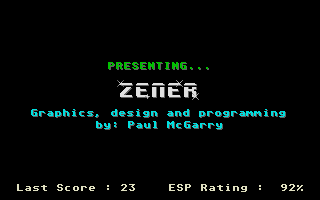 Zener atari screenshot