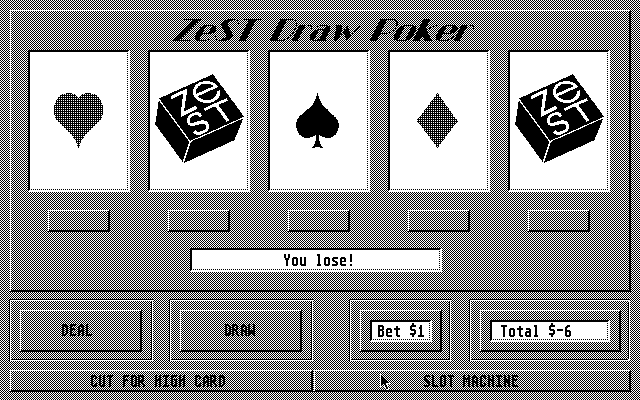 ZeST Poker atari screenshot